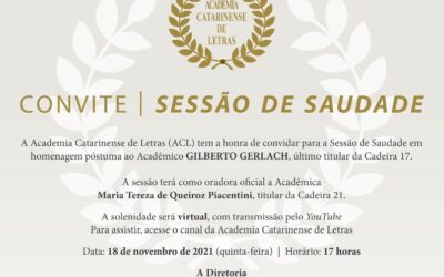 ACL realiza Sessão de Saudade em memória do Acadêmico Gilberto Gerlach